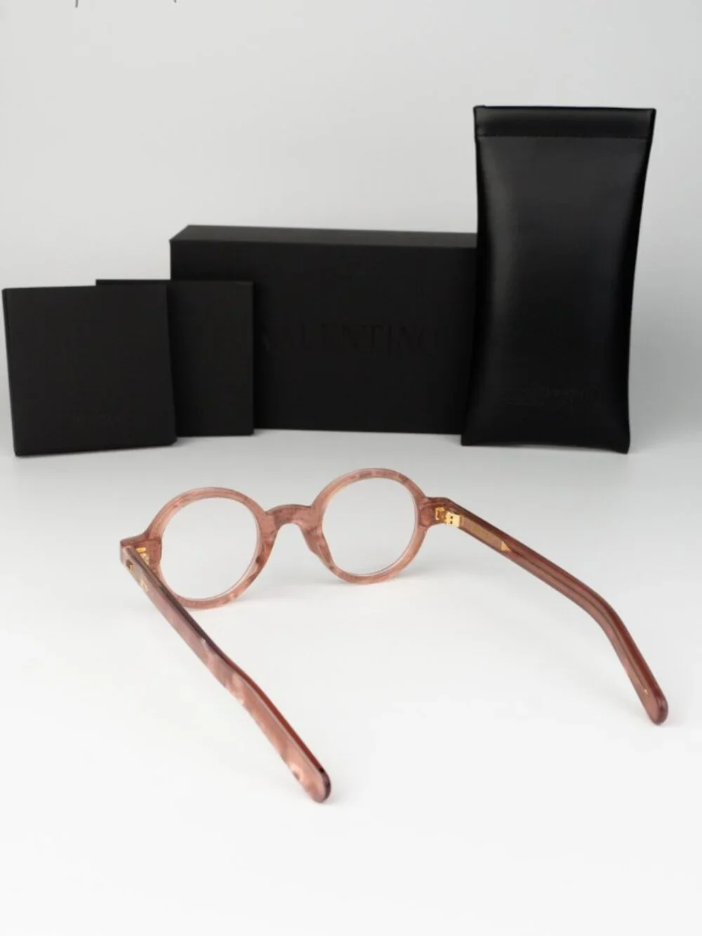 Valentino Women Eyeglasses Pink White Stones Crystal Round VLX-185 E BRAND NEW